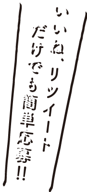 いいね、リツイートだけでも簡単応募！！