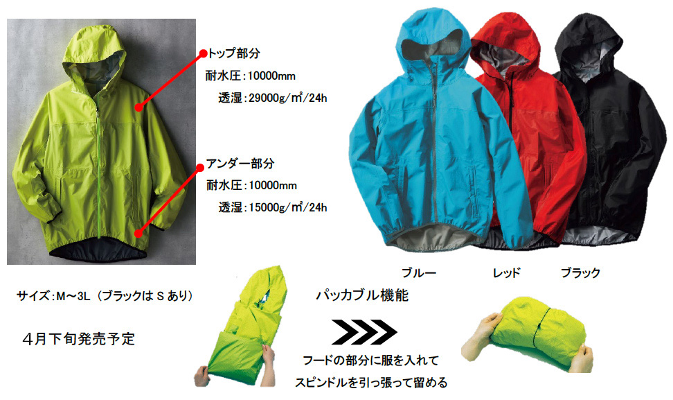 INAREM AIR RAINジャケット（通気するレイン）