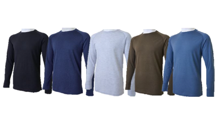 メリノウール100長袖クルーネック