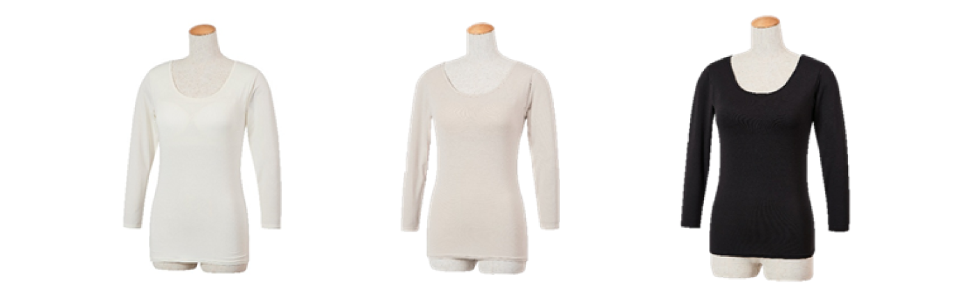 シン・ホッとするインナー8分袖カップ付き